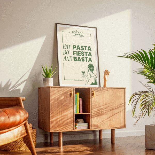 affiche eat pasta do fiesta and basta